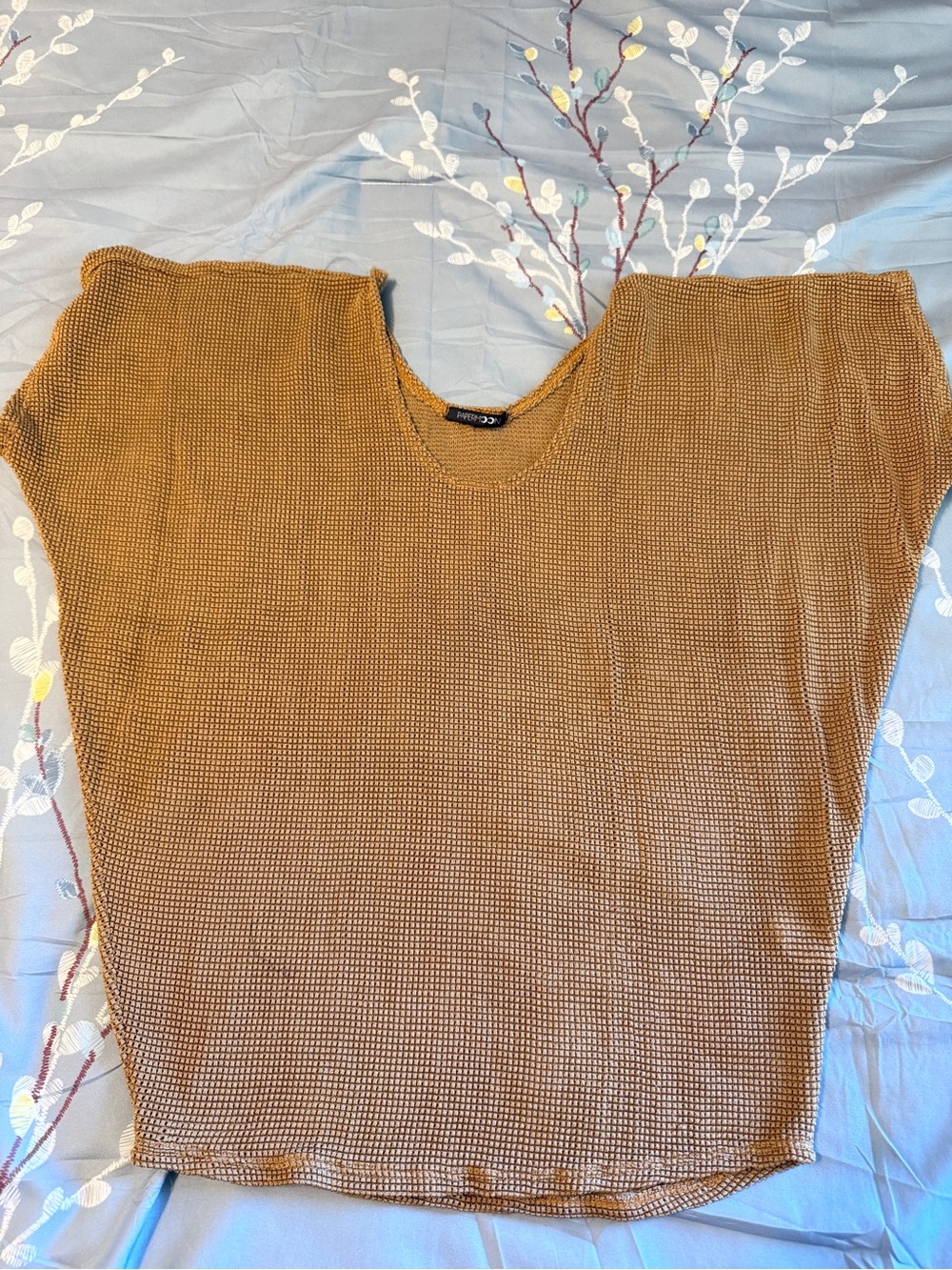 Papermoon Yellow/Gold Sheer Casual Stretch Top